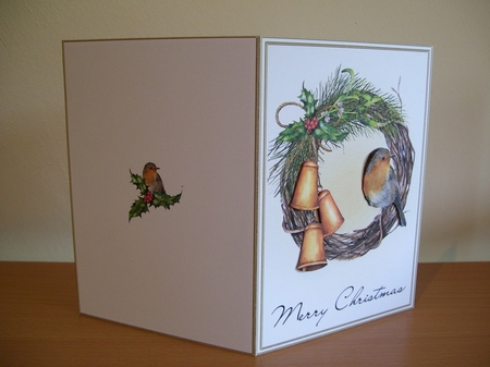 Robin & Wreath 5x7 Card Kit by Angela Holyday