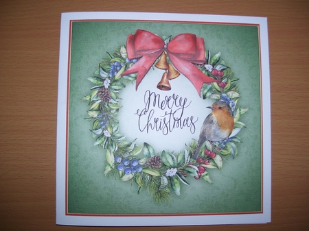 Winter Berry Wreath 7x7 Quick Card Front by Angela Holyday