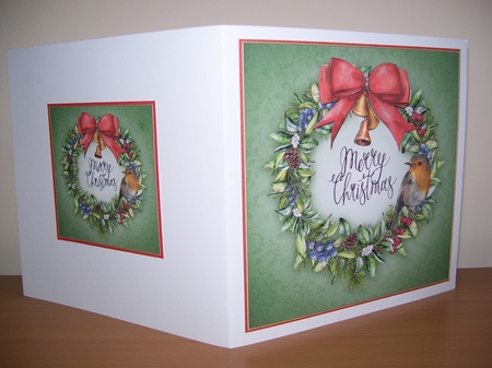 Winter Berry Wreath 7x7 Quick Card Front by Angela Holyday