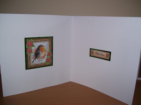 Gorgeous Festive Robin With Red Flowers 8x8 by Angela Holyday