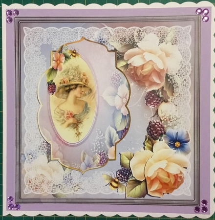 Vintage Lady and Rose 8x8 Card Mini Kit by Angela Riley