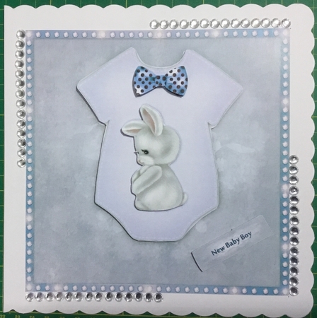 New baby Boy Onesie Cute Bunny by Angela Riley