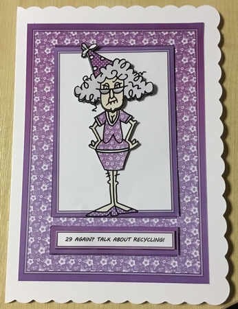 Stella - 29 Again?  Talk About Recycling (Purple) by Angela Riley