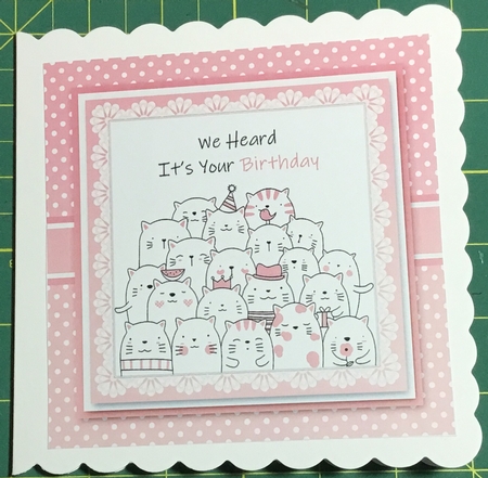 Cute Kitties Birthday Topper Plus Insert With Saying by Angela Riley