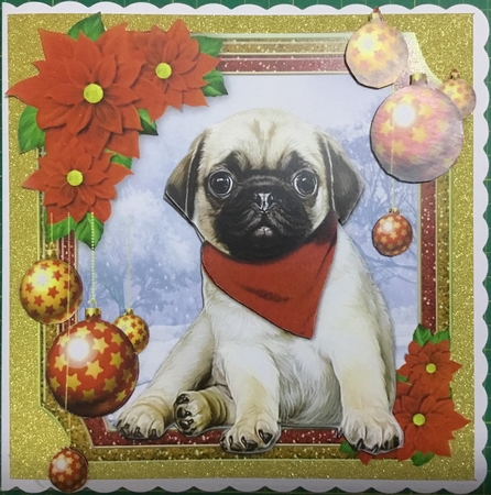 Gorgeous Pug With Winter Scarf 8x8 Mini Kit by Angela Riley