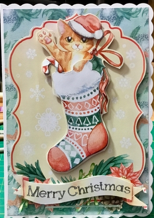 Festive Friends Ginger Kitten in Stocking by Angela Riley