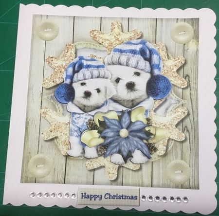 Cute Christmas Puppys by Angela Riley