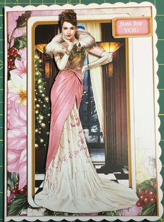 Art Deco Lady Freya Christmas 4 Sheet Mini Kit PINK by Angela Riley