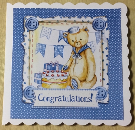 6x6 Teddy Bear card+insert#5 by Angela Riley
