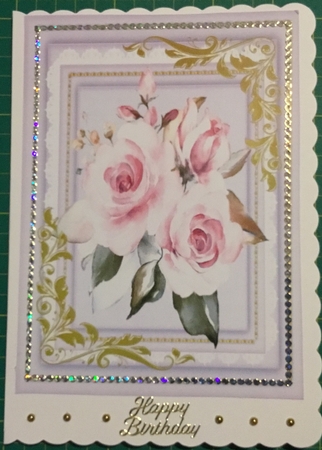 Beautiful Roses with Corner Scroll and Verse by Angela Riley