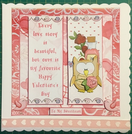 Happy Valentines Day Decoupage/Pyramid Topper 1 by Angela Riley