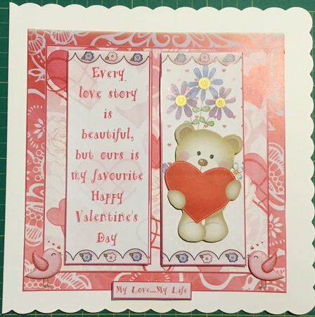 Happy Valentines Day Decoupage/Pyramid Topper 10 by Angela Riley