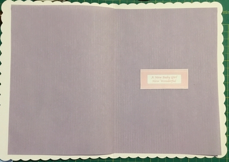 A5 new baby girl step by step card front by Angela Riley