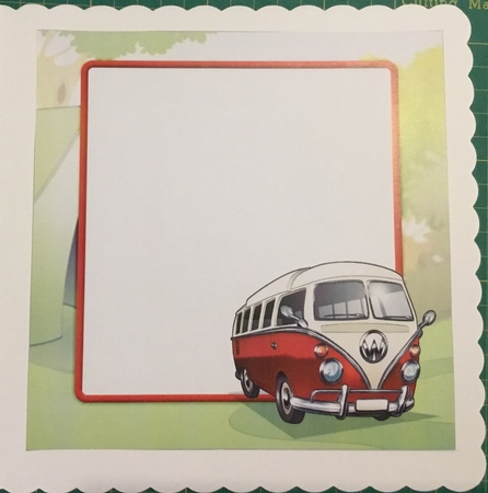 Camper Van Red 8x8 Insert by Angela Riley