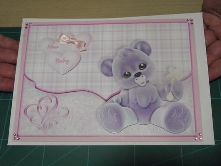 New Baby Fancy Edge Faux Envelope Card by Angela Riley