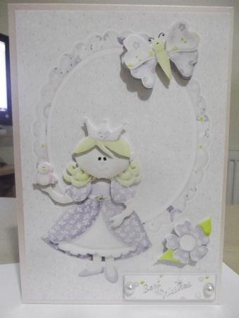 Little Princess in a Frame with a Lilac Butterfly by Angela Riley