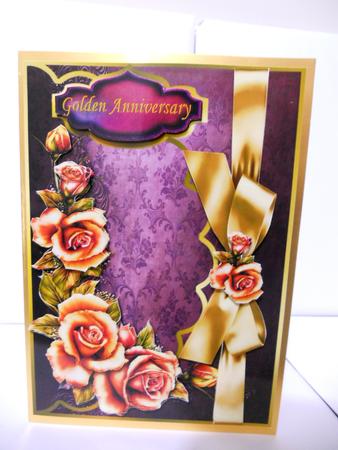 Beautiful Purple Golden Roses Anniversary by Angela Riley