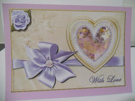 Jewelled Heart and Lilac Bow by Angela Riley