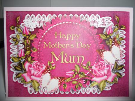 Mother's Day Card Front with Roses by Angela Riley
