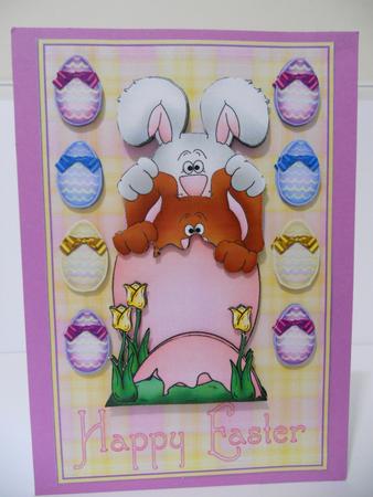 Easter Rabbits Decoupage Topper by Angela Riley