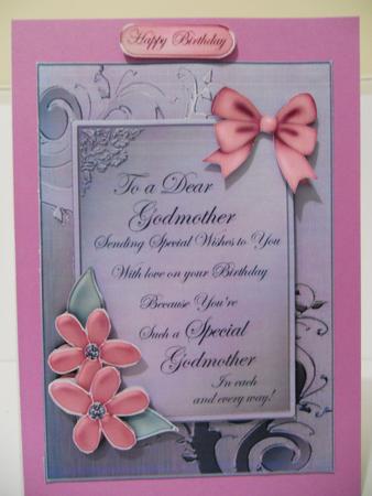 5 x 7 Metallic Birthday Godmother with 3D Decoupage by Angela Riley