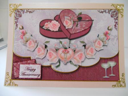 Hearts and Roses Envelope Card Front by Angela Riley