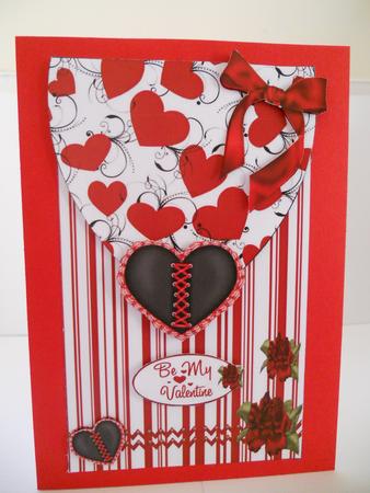 Valentine Hearts Envelope Card Front by Angela Riley