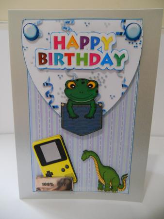 100% Boy Envelope Card Front by Angela Riley