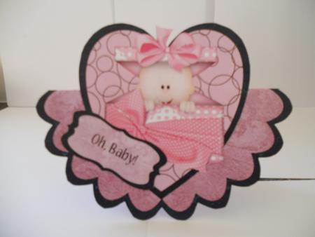 Baby Girl Rocker Card by Angela Riley