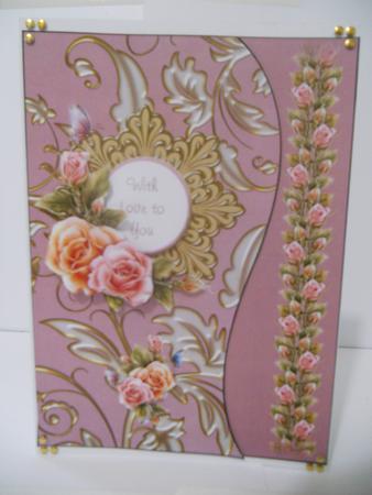 Roses Shaped Topper, Insert & Decoupage for A5 or 8x8 by Angela Riley