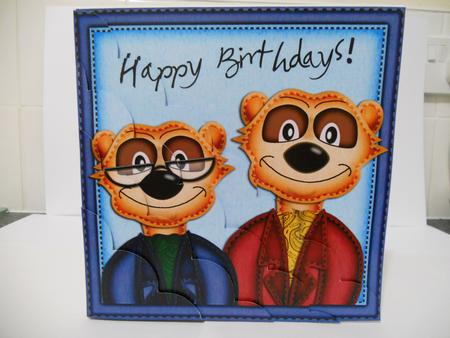 8 x 8 Birthday Meerkats Kit with Scalloped Corners by Angela Riley
