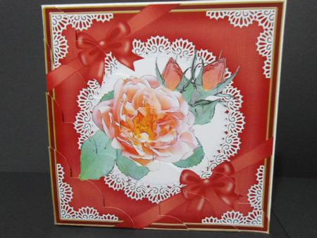 8 x 8 Rose and Lace Kit with Scalloped Corners by Angela Riley