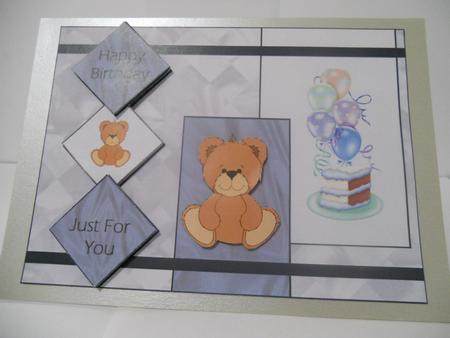 Teddy Bear Card Front - Birthday by Angela Riley