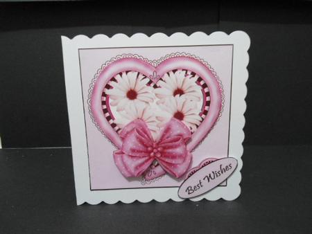Hot Pink Sweet and Pretty 2 Card Toppers with 3D Bows Makes a Beautiful Card by Angela Riley