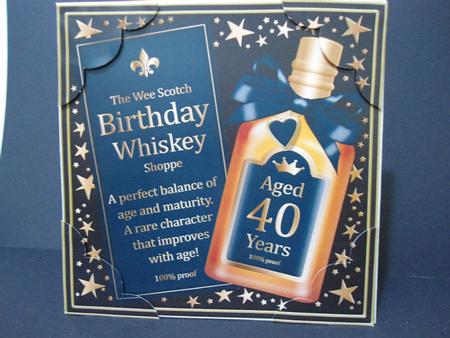 8 x 8 40th Birthday Whisky Scalloped Corner Topper by Angela Riley