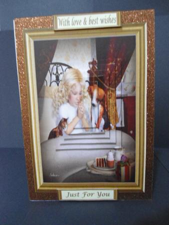 Vintage Girl & Pets Pyramid Topper by Angela Riley