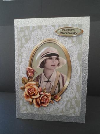 Portrait of a Vintage Lady with Roses by Angela Riley