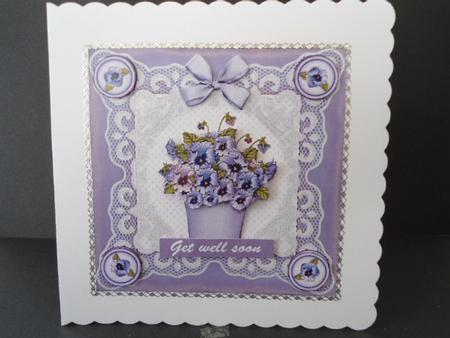 Blue Pansies in a Pot by Angela Riley