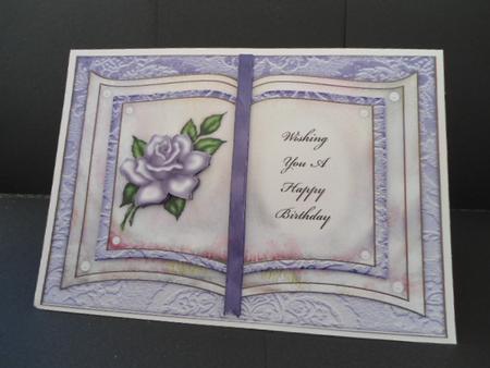 Lavender Rose - Wishing You a Happy Birthday - Book Sheet by Angela Riley