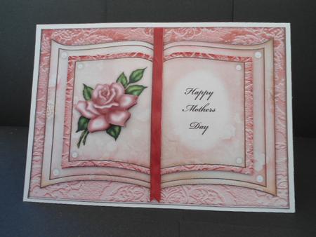 Pink Rose - Happy Mothers Day - Book Sheet by Angela Riley