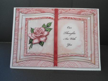 Pink Rose - Our Thoughts Are with You - Book Sheet by Angela Riley
