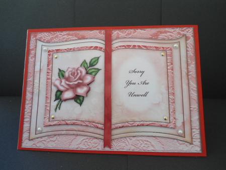 Pink Rose - Sorry You Are Unwell - Book Sheet by Angela Riley