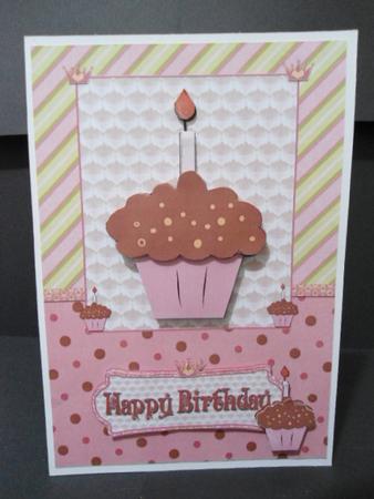 Cupcake Card Front and Decoupage by Angela Riley
