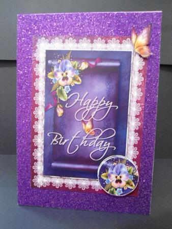 Fanciful Pansy W Butterfly 5x7 by Angela Riley