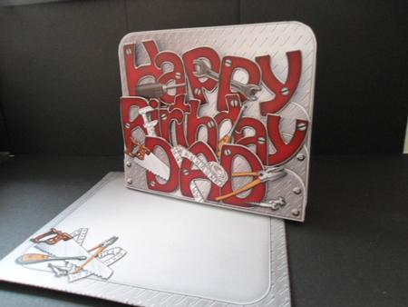 3D Birthday Dad Tools Pop Out Word Card Kit by Angela Riley