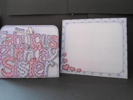3D Birthday Sister Pop Out Word Card Kit by Angela Riley