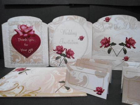 Deep Pink Rose Wedding Invitation Pack by Angela Riley