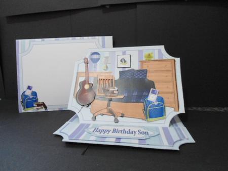 Young Boys Birthday Decoupage Easel Card Kit by Angela Riley