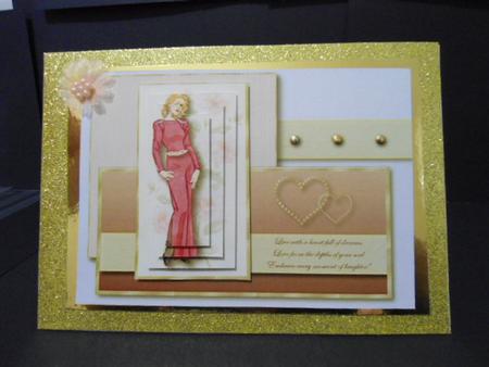 Soft Rose Blush Pyramid Card Topper 2 by Angela Riley