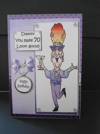 Edna Makes 70 Look Good Quick Card by Angela Riley